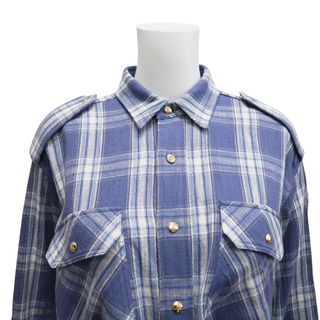 CELINE | Blue Chemise Oversized Flannel