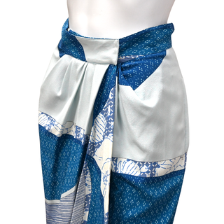 EMILIO PUCCI | Blue Nautical Silk Wrap Skirt