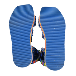 FARM RIO | Blue Tropical Platform Sandals