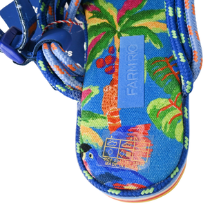 FARM RIO | Blue Tropical Platform Sandals