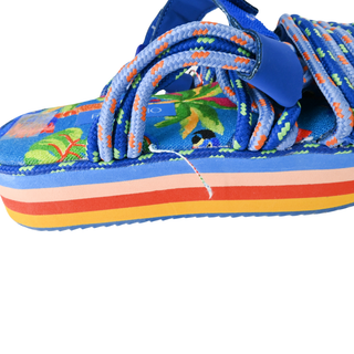 FARM RIO | Blue Tropical Platform Sandals