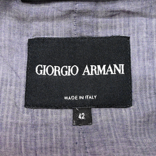 GIORGIO ARMANI | Striped Collarless Button Up Jacket