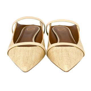 MALONE SOULIERS | Cream Raffia Maureen Flats