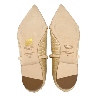 MALONE SOULIERS | Cream Raffia Maureen Flats