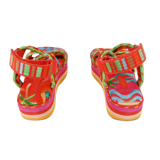 FARM RIO | Red Tropical Platform Sandals