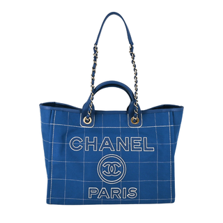 CHANEL | Blue Stitched Deauville Tote Bag