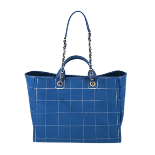 CHANEL | Blue Stitched Deauville Tote Bag