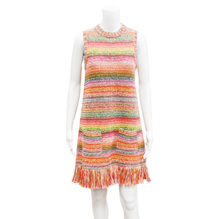 OSCAR DE LA RENTA | Multicolor Crochet Fringe Mini Dress