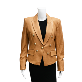 VERONICA BEARD | Cooke Tan Leather Dickey Blazer