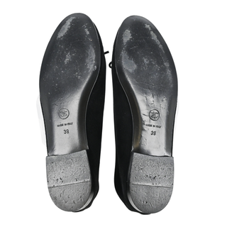 CHANEL | Black Suede CC Ballet Flats