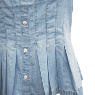 VERONICA BEARD | Pleated Chambray Top