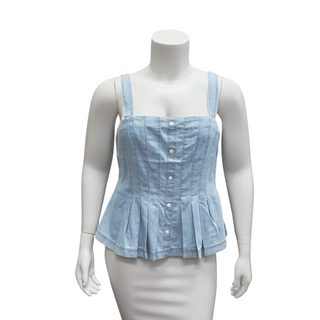 VERONICA BEARD | Pleated Chambray Top