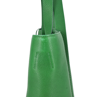 AKRIS | Kelly Green Leather Shoulder Bag