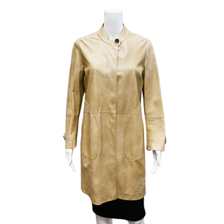 BRUNELLO CUCINELLI | Beige Leather Coat