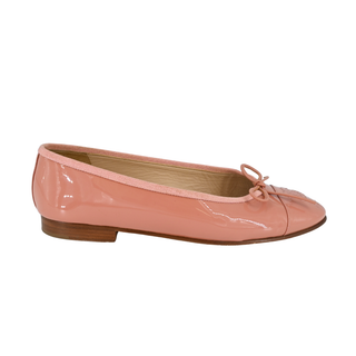 CHANEL | CC Pink Patent Ballet Flats