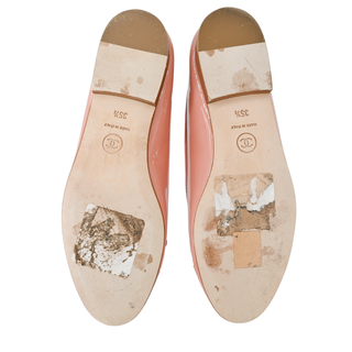 CHANEL | CC Pink Patent Ballet Flats