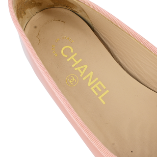 CHANEL | CC Pink Patent Ballet Flats