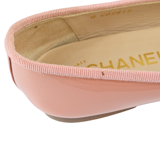 CHANEL | CC Pink Patent Ballet Flats