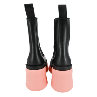 BOTTEGA VENETA | Black & Flamingo Pink Flash Booties