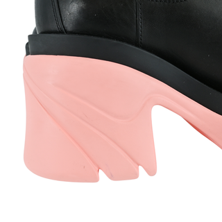 BOTTEGA VENETA | Black & Flamingo Pink Flash Booties