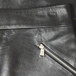 POLO RALPH LAUREN | Black Leather Midi Skirt