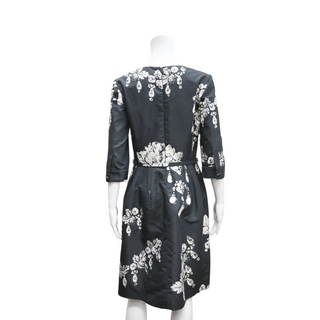 OSCAR DE LA RENTA | Pearl Jewel Print Belted Dress