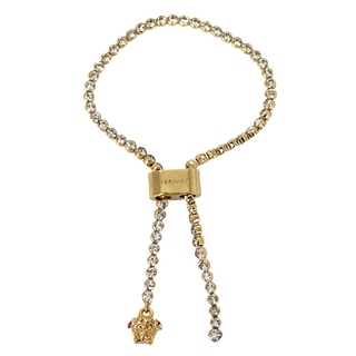 VERSACE | Crystal Medusa Gold Lariat Bracelet