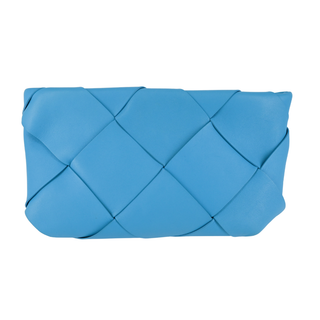 BOTTEGA VENETA | Blue Nappa Blown Up Intrecciato Clutch