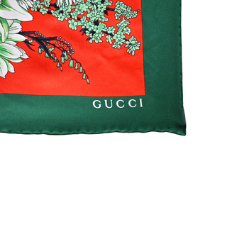 GUCCI | Chain & Bouquet Print Silk Scarf