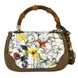 GUCCI | Floral Bamboo Tassel Handle Bag