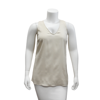 BRUNELLO CUCINELLI | Silk Cream Sleeveless Blouse