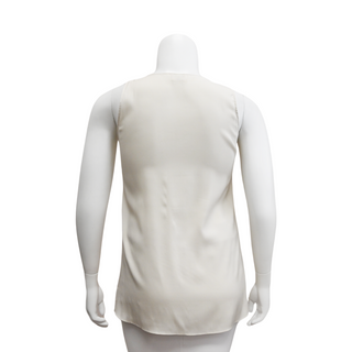 BRUNELLO CUCINELLI | Silk Cream Sleeveless Blouse