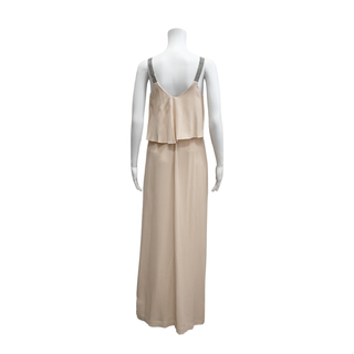 BRUNELLO CUCINELLI | Nude Silk Monili Maxi Dress