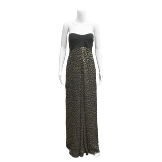 DVF | Black & Gold Leopard Print Maxi Dress