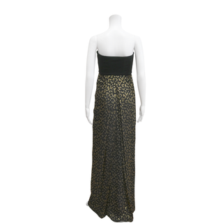 DVF | Black & Gold Leopard Print Maxi Dress