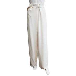 GIORGIO ARMANI | Belted Ivory Trousers