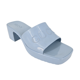 GUCCI | Light Blue Rubber Slide Sandals