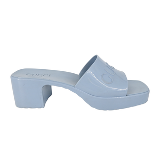 GUCCI | Light Blue Rubber Slide Sandals