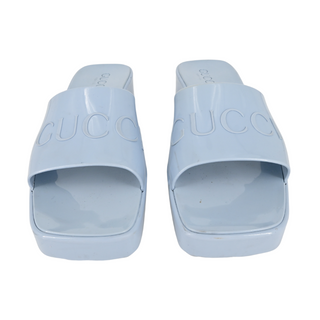 GUCCI | Light Blue Rubber Slide Sandals