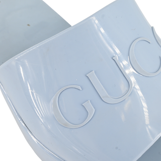 GUCCI | Light Blue Rubber Slide Sandals