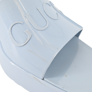 GUCCI | Light Blue Rubber Slide Sandals