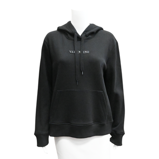 VALENTINO | Black Logo Embossed Hoodie