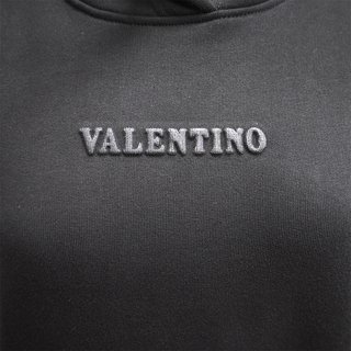 VALENTINO | Black Logo Embossed Hoodie