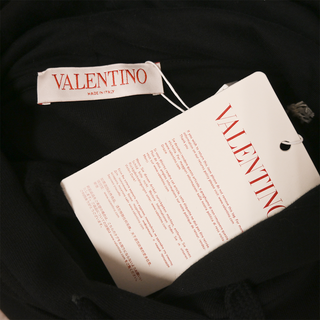 VALENTINO | Black Logo Embossed Hoodie