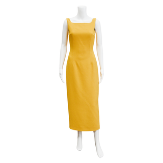 EMILIA WICKSTEAD | Cleo Yellow Cloqué Midi Dress