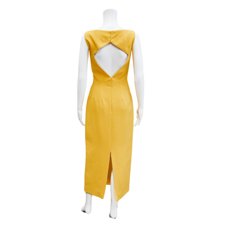 EMILIA WICKSTEAD | Cleo Yellow Cloqué Midi Dress