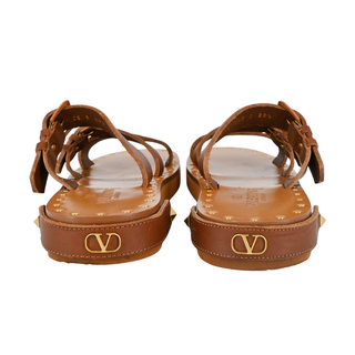 VALENTINO | Tan Leather Feather Sandals