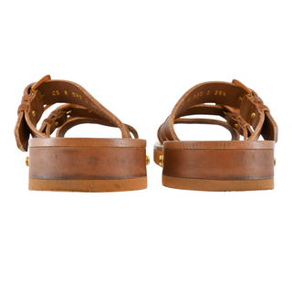 VALENTINO | Tan Leather Feather Sandals