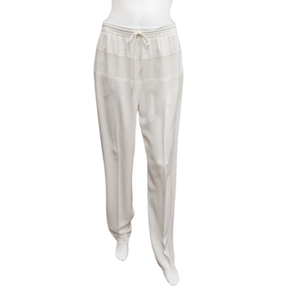 CHLOE | White Drawstring Trousers