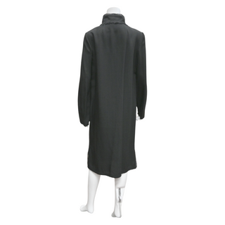 DOLCE & GABBANA | Black Frayed-Trim Trench Coat